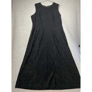 90s Vintage Victoria Holley Faux Suede Maxi Dress Plus Sz 16W Minimalist